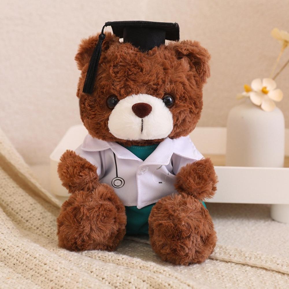 With Doctorial Hat Bachelor Bear Plush Toy Stuffed Toy Bear Animal Doll Graduation Season