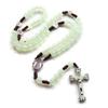 10mm Rosary Beads Luminous Necklace Jesus Crucifix for Cross Pendant Necklaces Glow In Dark Religious Jewelry for Men Wo