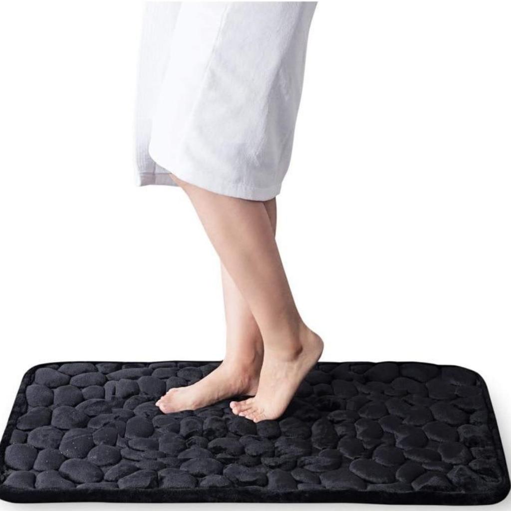 Kopfsteinpflaster geprägte Badezimmer-Badematte, rutschfeste Teppiche im Waschbecken, Badewanne, seitlicher Bodenteppich, Duschraum-Fußmatte, Memory-Schaum-Pad