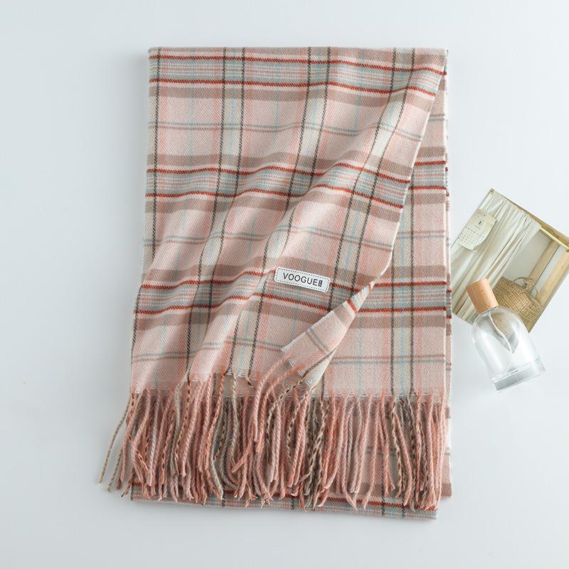 Damen High-End 2025 Karoschal: Imitation Kaschmir, Koreanischer Stil, Vielseitiger Herbst/Winter Warmer Nackenwärmer Schal.