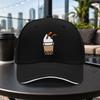 Bubble Tea Pattern Unisex Adjustable Baseball Cap Lightweight Duckbill Hat for Travel Parties Daily Wear