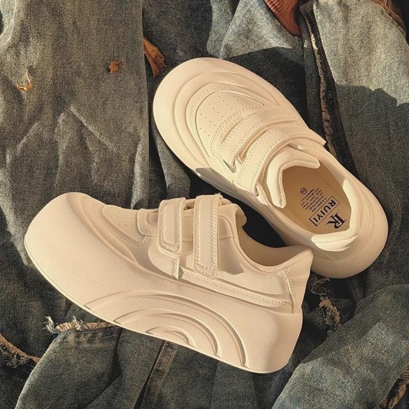 New Spring and Autumn2025Big-head Casual White Sneakers for Women,Niche Height-increasing Sneakers and Thick-soled Women's Shoes