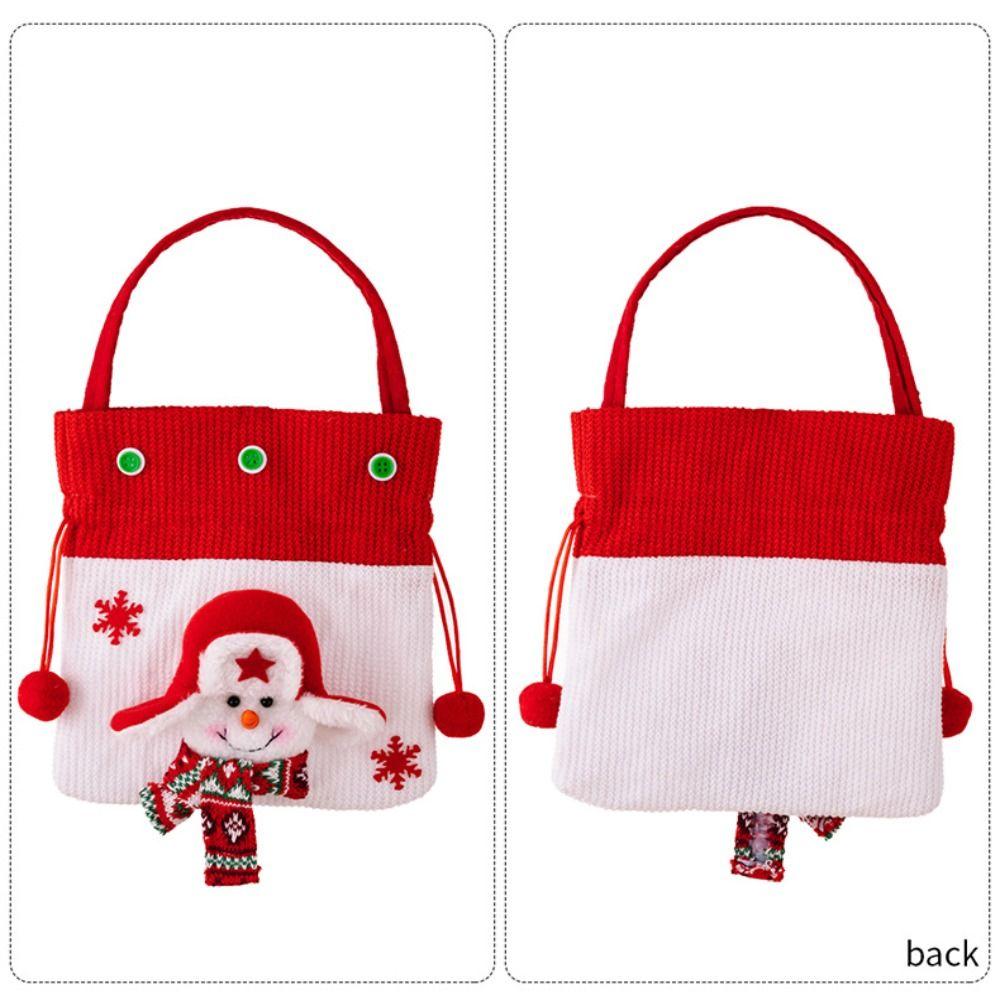 Snowman Christmas Drawstring Bag Large Capacity Gifts Candy Bag Christmas  Handbag  Packaging Bag