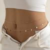 Ingemark Sexy Flat Snake Chain Waist Belly Belt for Women Summer Beach Bikinis Simple Body Chain Festival Zircon Accessories
