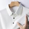 Ice Silk Summer Mens Short Sleeve Polo Shirt Cool T Shirt for Men Breathable Solid Polo Shirt Lightweight Lapel T Shirt Men