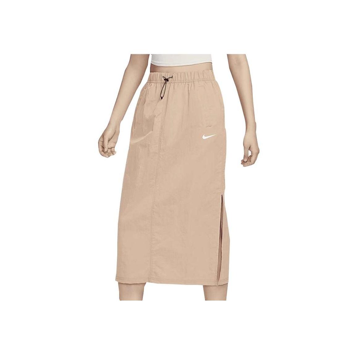 Nike Sportswear Essential Woven Midi Skirt Light Orewood Brown Women DM6250-200 S