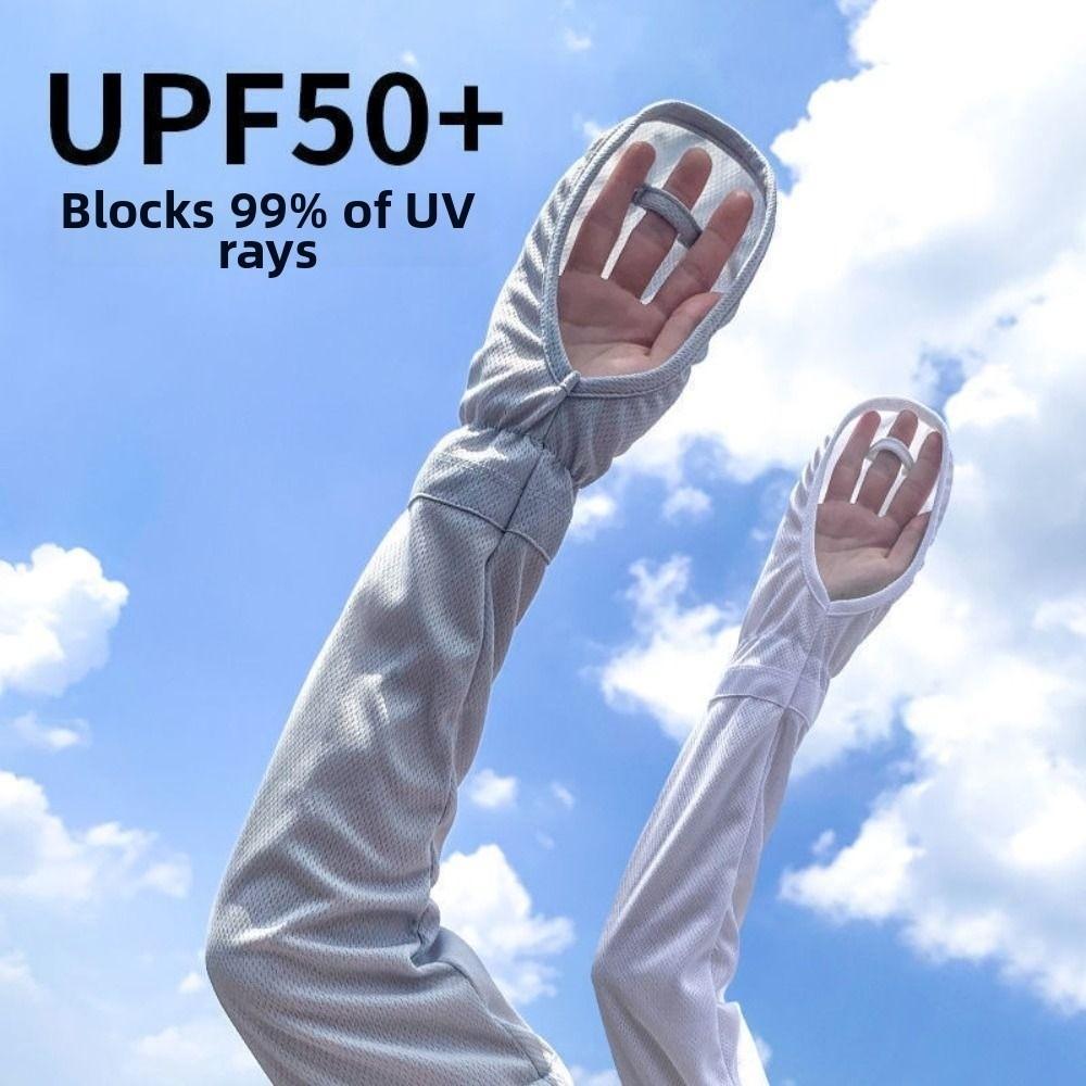 Adjustable Cuff Sun Protection Sleeves Anti-UV Ice Silk Sleeve Driving Sleeve Gloves Lady/Girl