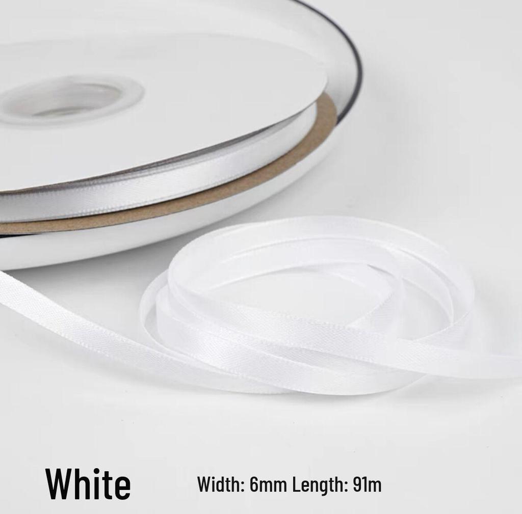 "0.6cm-1cm Polyester Ribbon for DIY Bows, Bouquets, and Gift Boxes"