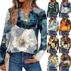 Women's Floral Print Long Sleeve  Shirt Elegant Casual Tops Trendy Shirt Tops