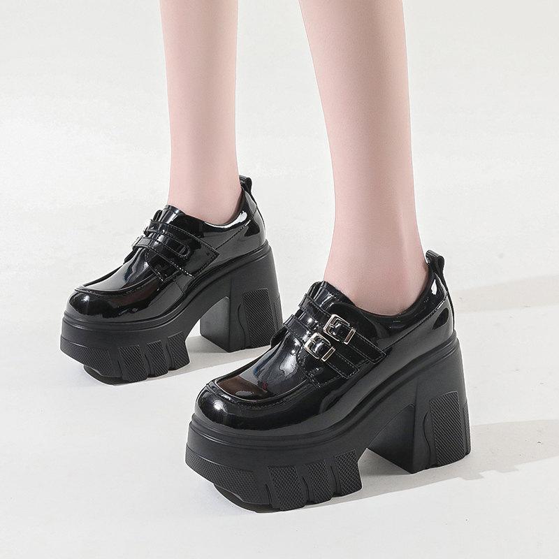 Fashion Retro Mary Jane shoes Women black Oxford shoes Thick-soled Heightened College Style Leather Shoes Women Platform JK Uniform Shoe