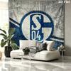 FC Schalke 04 Benutzerdefinierter Name Wandteppich Ästhetischer Wandbehang Bedruckte Stoffdecke Dekorative Wandteppiche für Schlafzimmer Wohnzimmer Heimdekoration