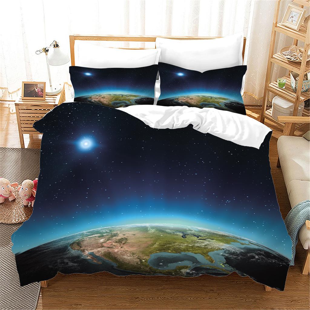 Cosmic Interstellar Wind Bed Three-Piece Set Four-Piece Digital Printing Quilt Cover Pillowcase