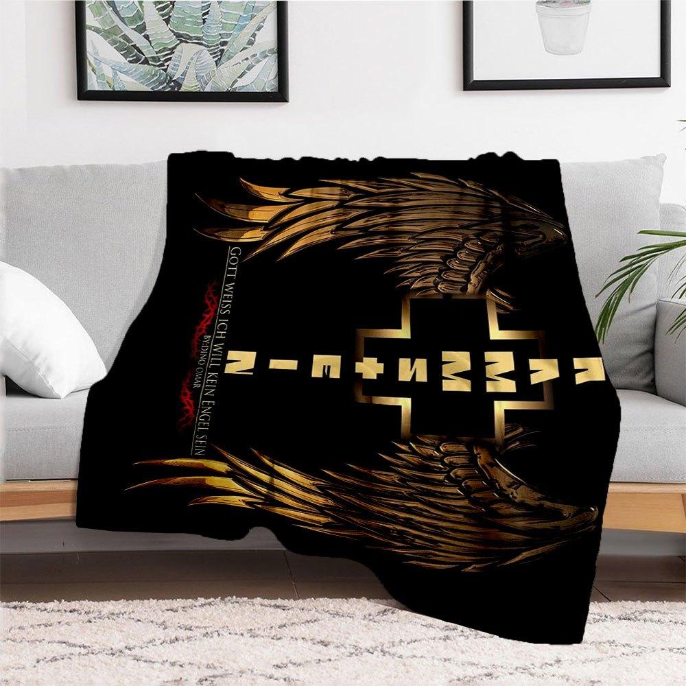 Golden Wings Cross Christian Wall Art Print PosterBlanket Flannel Throw Blanket for Sofa, Bed, Travel, Camping, Office, Couch, Chair, And Be