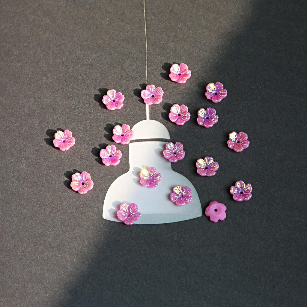 20pcs/Bag Flower Resin Imitation Shell Acrylic Beads Mounted Movable Type For Jewelry Making Handmade Crafts Accessories