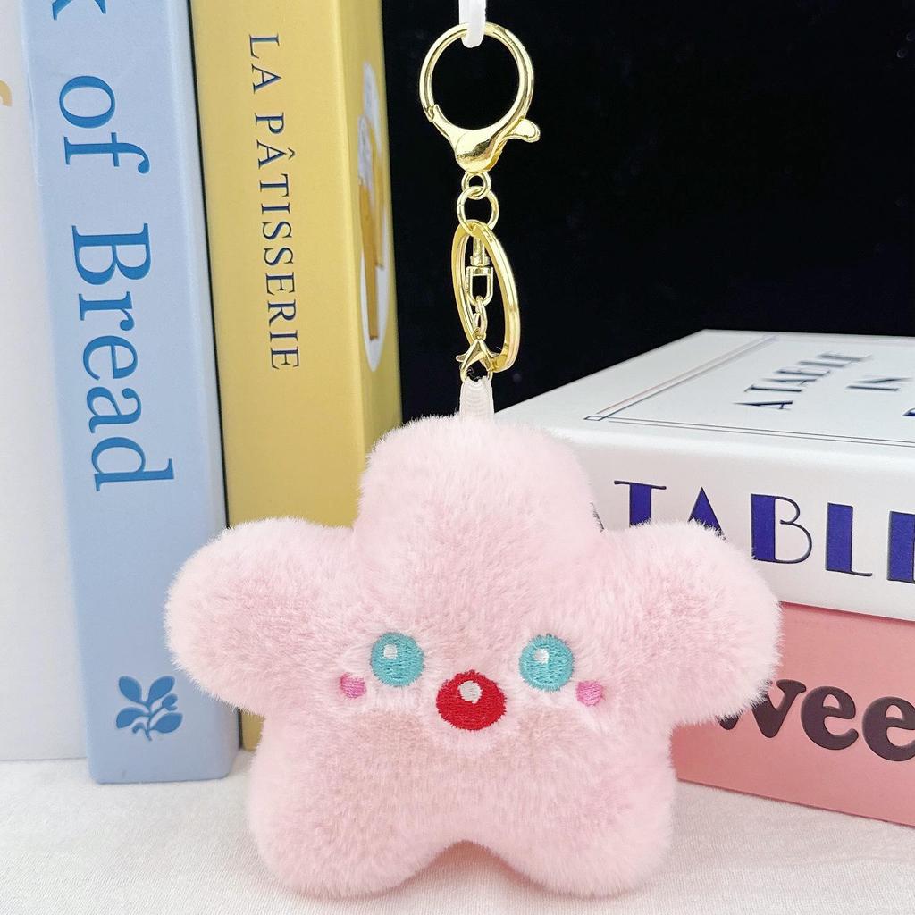 Creative Star Plush Doll Keychain: Girlish Heart Backpack Charm Ornament