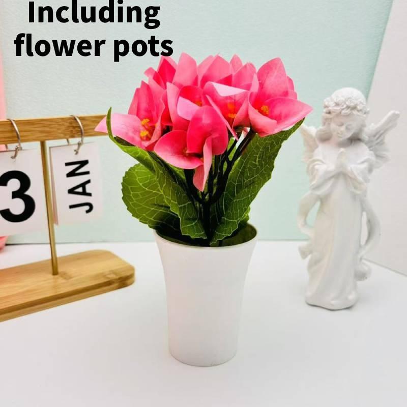 Triangulär rosplanta konstgjord grönska med formsprutad hantverk för vardagsrum och evenemangsbruk