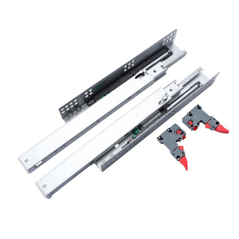 Concealed Drawer Runners Soft Close Undermount Full Extension Cabinet Rails with Locking Devices Rusts Resistant Slides