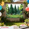 Bosque de Dibujos Animados Bosque Telón de Fondo Árbol Verde Fondo de Naturaleza para Niños Baby Shower Fotografía
