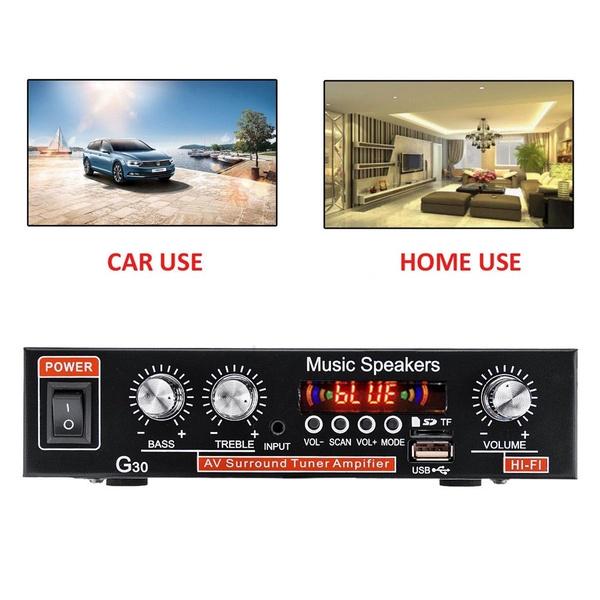 Auto & Zuhause 220 V/110 V 12 V 800 W Bluetooth 4.0 Hochleistungs-2-Kanal-TF/U-Disk/Fernbedienung/Leistungsverstärker FM-Radio Auto-Leistungsverstärker