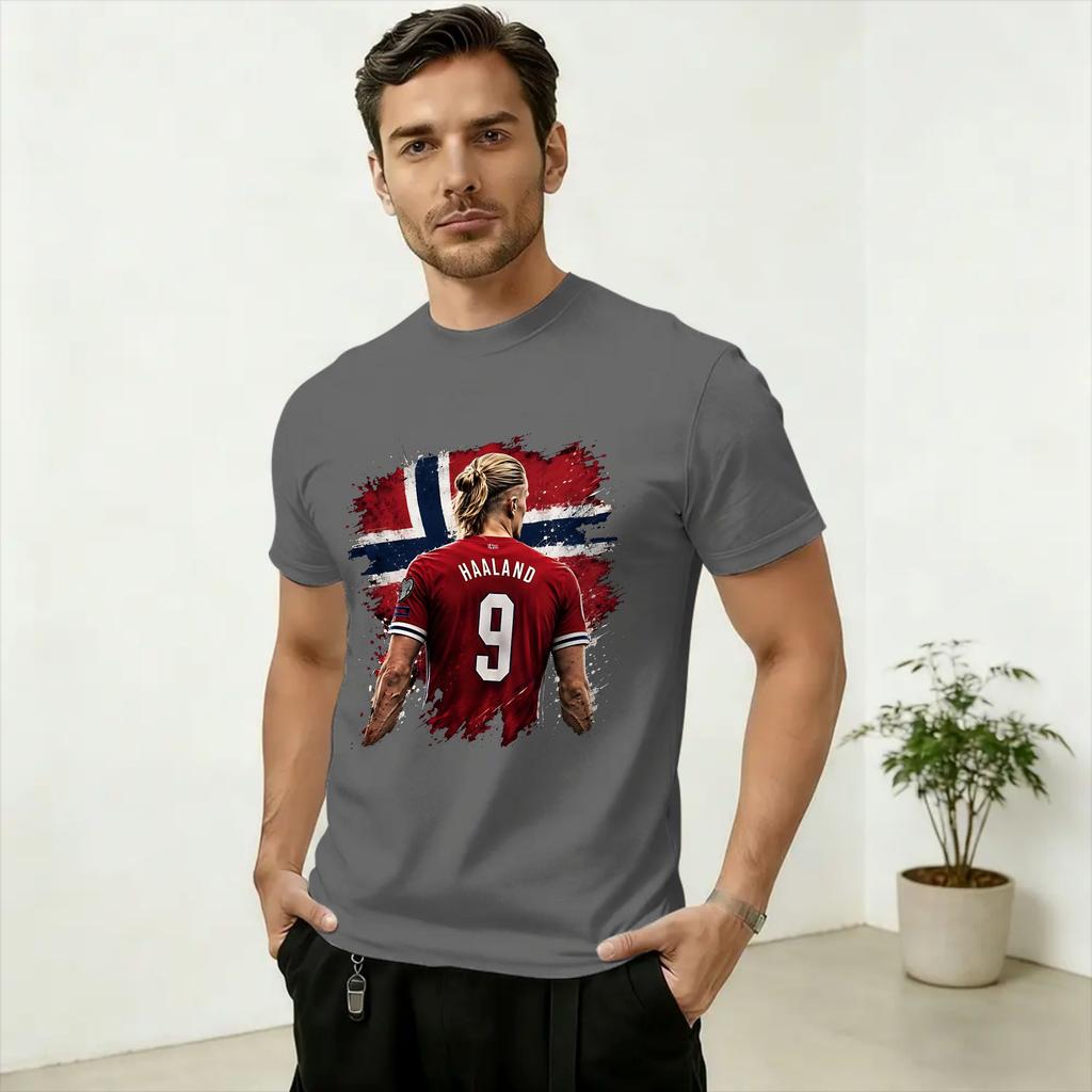Harajuku T Shirt Summer Haaland Football Number 9 FanArt Fashion T Shirts Cotton Tshirt for Unisex Y2K Pattern Short Sleeve Tees