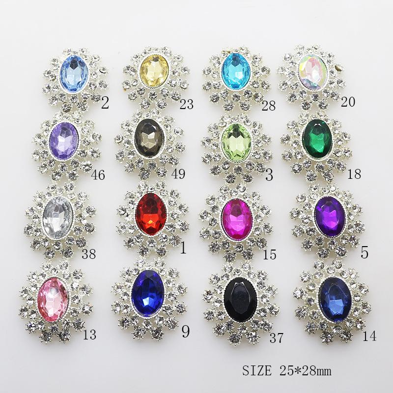 25x28mm Korean Alloy Rhinestone Acrylic Scarf Buckle Brooch
