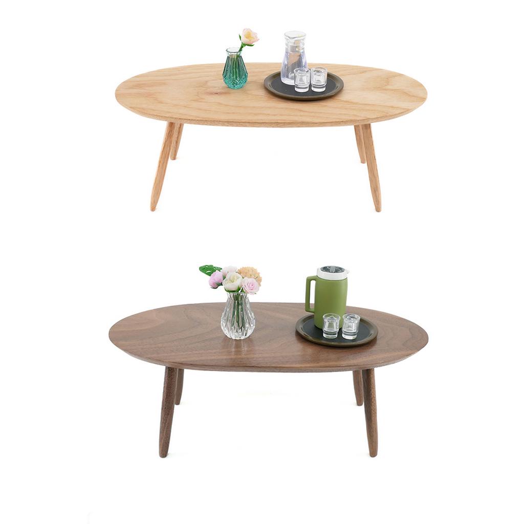 1:12 Natural Wooden End Table Coffee Table Furniture Model Dollhouse Decor