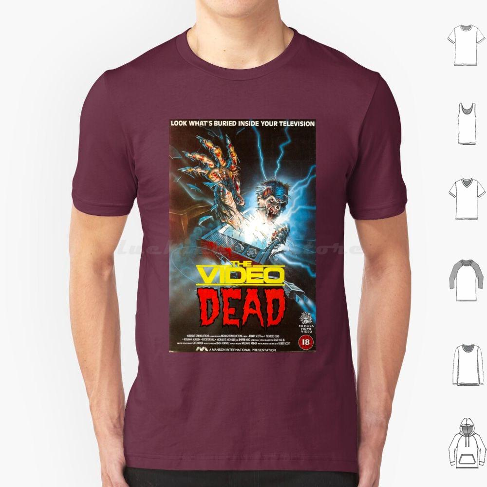 The Video Dead Full Vhs Cover T Shirt Big Size 100 Cotton Video Dead Vhs 80s Video Rental Dead Retro Tape Cassette Cover
