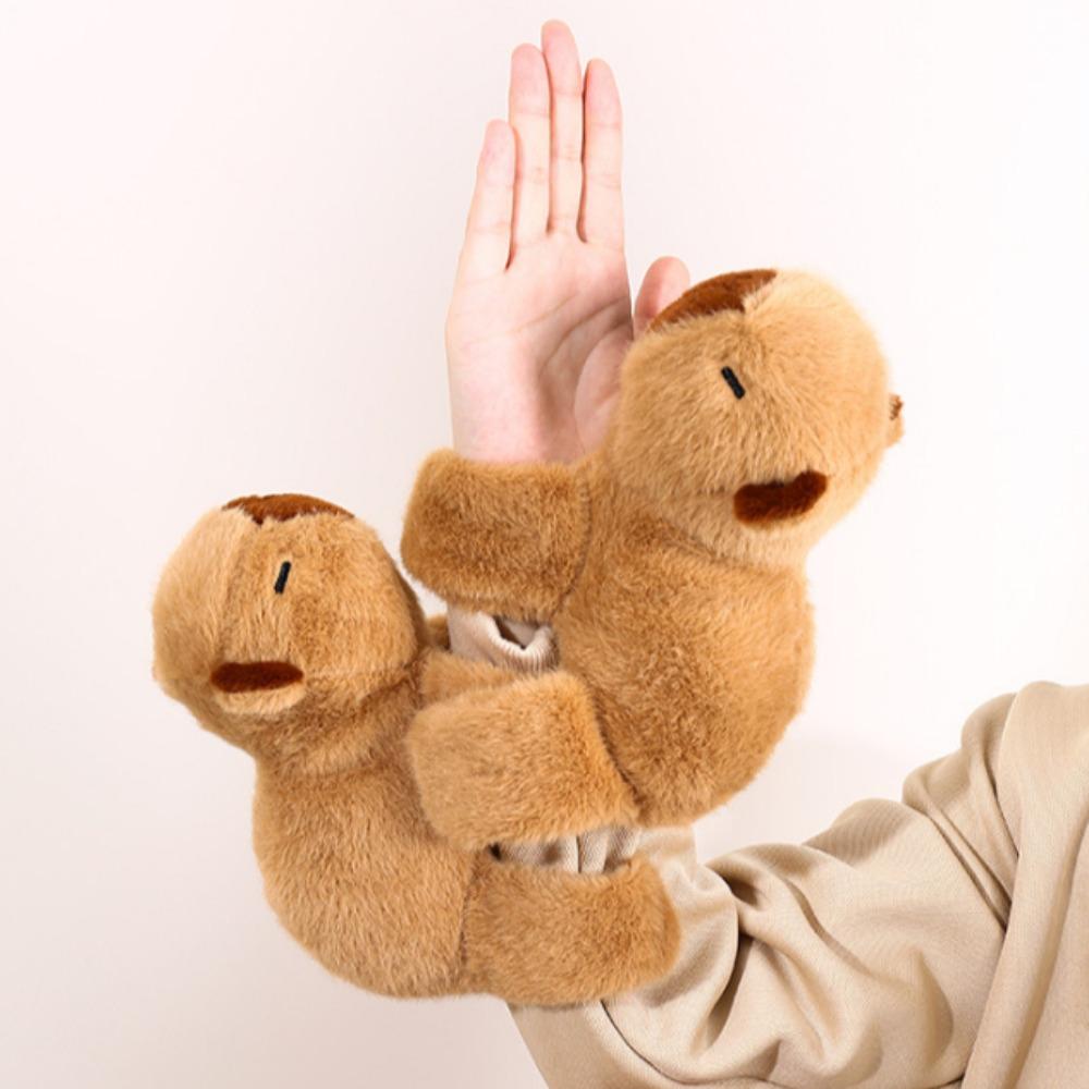 Adorabile Capibara Animale Schiaffo Snap Avvolgente Braccialetto Da Polso Peluche Animale Ripieno Kawaii Capibara Anello Da Mano Braccialetto Bambino Giocattoli Divertenti