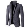 Men's Casual Fashion  Color Single Button Long Sleeve Suit Jacket Coat
