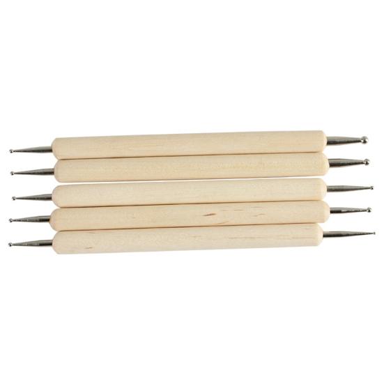 DYS 5 bucăți/set Pro 2 căi din lemn Nail Art Dotting Dot Pen Pictură DIY Instrumente de manichiură