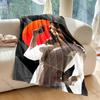 1PC Woman Holding Gun Artwork  Print Adult Children Warm Blankets Home Travel Car Soft Comfortable Suitable for All Seasons