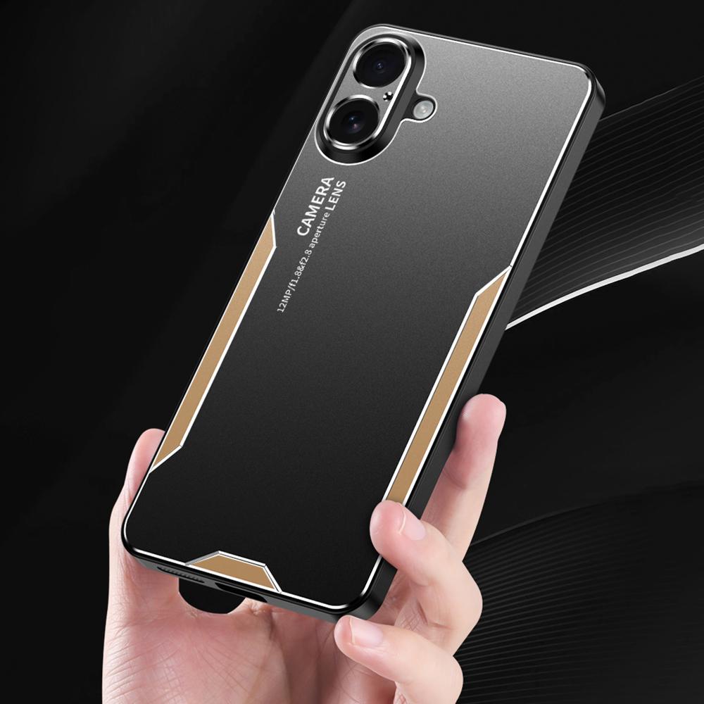 

For iPhone 16 Plus Phone Case Aluminium Alloy TPU PC Back Cover Red