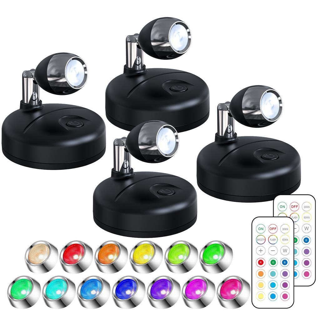 Wireless RGBW Spot Lights Indoor Decor,4 Pack Floor Uplighting Indoor