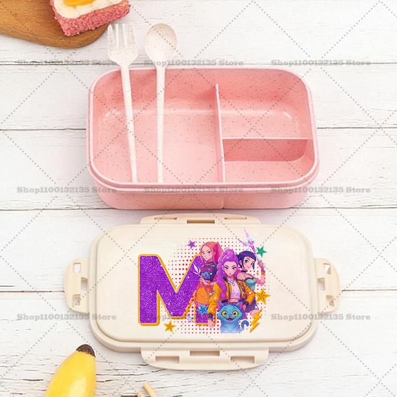 Kpop Loveci Démonů Chlapec Dívka Krabička na oběd Anime Přenosné Bento Boxy Student Hermetická Nádoba na potraviny Jednovrstvá Kapacita Dětský Dárek