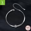 Simple And Classic 50-Point Mozzarella Diamond Snake Bone Bracelet, Shining Elegant Style S925 Sterling Silver Bracelet Jewelry