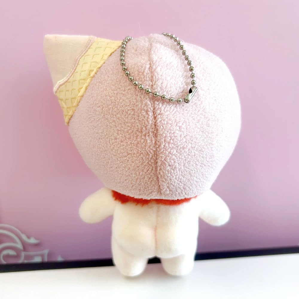Ice Cream-Shaped Kigurumi Cap for 10cm Strawberry Plush Toy, Kigurumi Accessories, Otaku Activities, Doll Mascot, Kpopdoll Costume [Used]