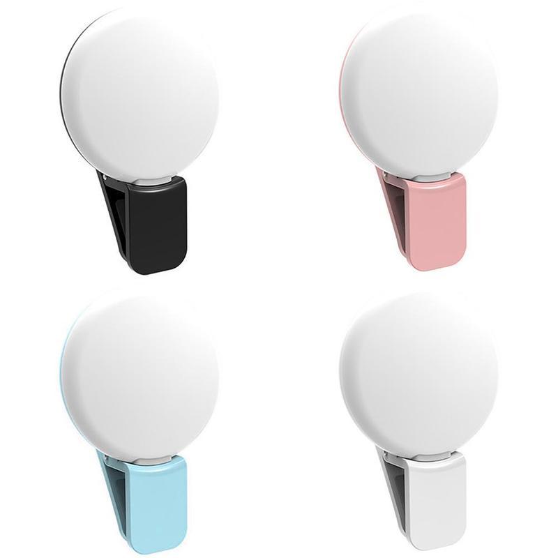 Mini Selfie Fill Light Video Conferencing Fill Light Rechargeable 3Modes Adjustable Brightness Clip On For Mobile Phone Computer