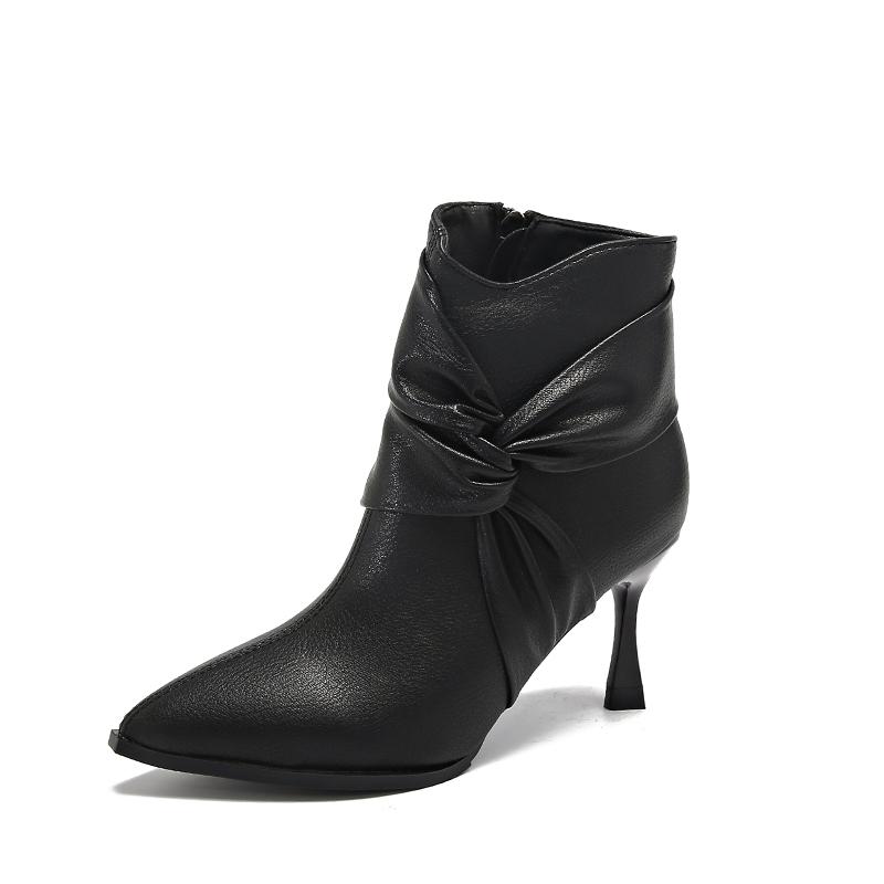 

8Cm Thin Heels Sexy Women Ankle Boots Butterfly Knot Dec Winter Warm Modern Shoes Women Mujer 40