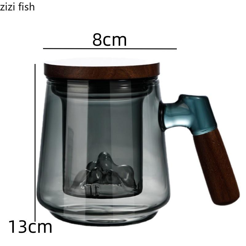 Tekanna i glas Tekopp Teinfuser Te Vatten Separator Filter Tekanna Vattenkokare Te Bryggningsredskap Eftermiddagste Teservis