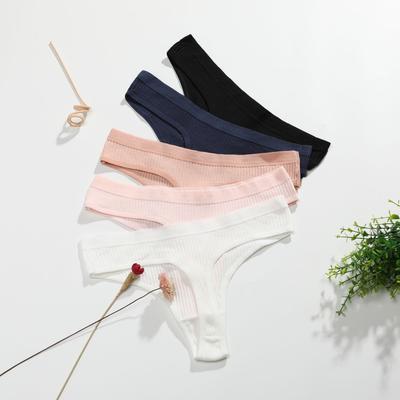 Ropa interior femenina tipo tanga de talle bajo, sencilla, sexy, de algodón, cómoda y transpirable, para primavera y verano.