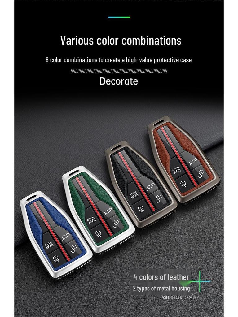 Hongqi H5/H7, HS5/HS7 Ochranné kovové kožené pouzdro na dálkový klíč