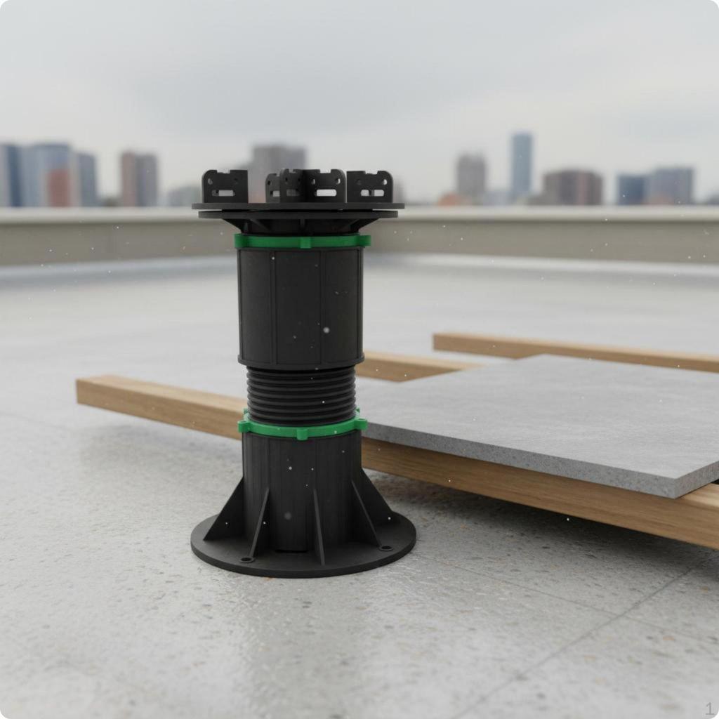Verstellbarer Terrassenstützfuß Einfach zu nivellieren Erhöhter Boden für Balkon 2535mm
