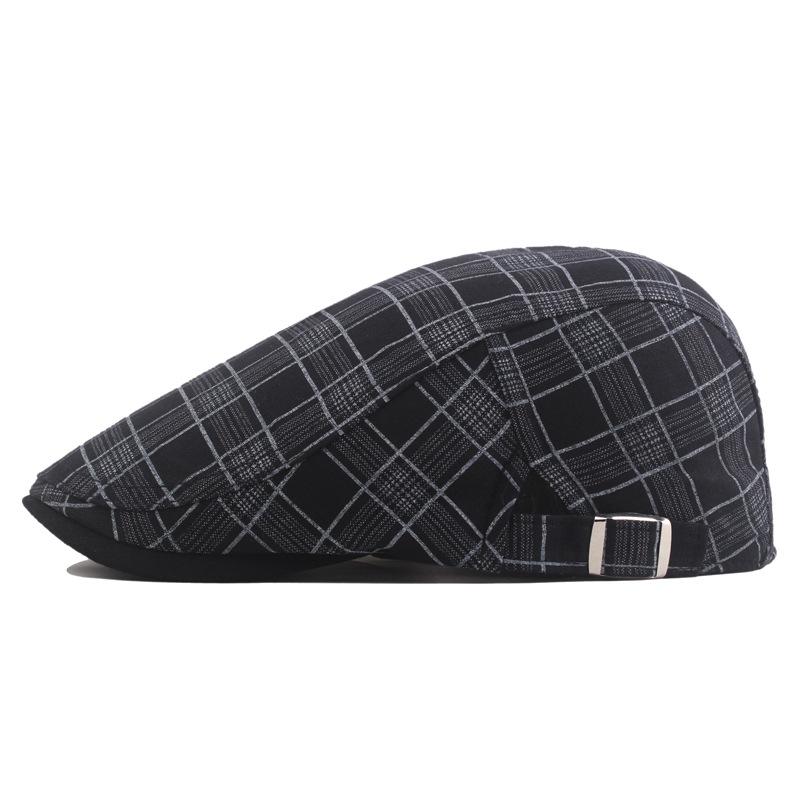 Spring New Pure Cotton Square Color Plaid Cap, Men's Fashion Sunscreen Beret, Women's Personality Leisure