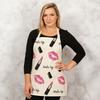 Trendy Linen Lipstick Nail Polish Apron Anti-fouling Color Printing Beauty Apron Adjustable Sleeveless Cleaning Apron Daily Use