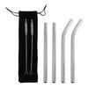 Versatile 4Pcs Silver 12Mm Reusable Metal Straws With 2 Brush 304 Stainless Steel Straws Set Bar Drinking Bent Straw Large Calib
