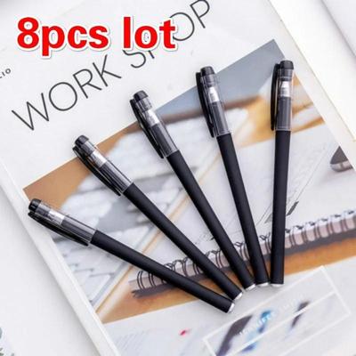 8pcs/lot 0.5mm Gel Pen Black Matte Office Pen Writing Stationery Water Pen Student Exam Special Pen