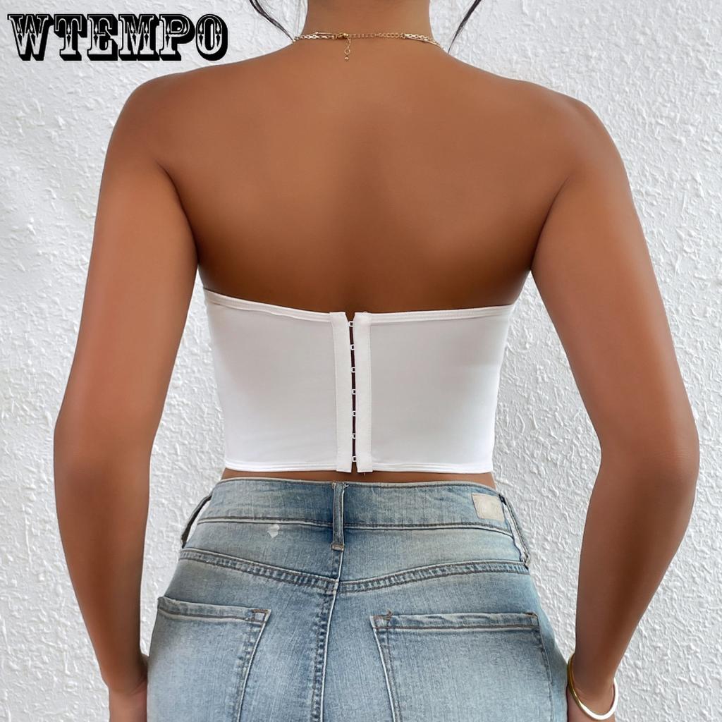 Lace Fragmented Flowers Embroidered Top Trend Have Cash Less  Navel Exposed Breastplate Undergarment Covering The Chest and Abdomen Tops