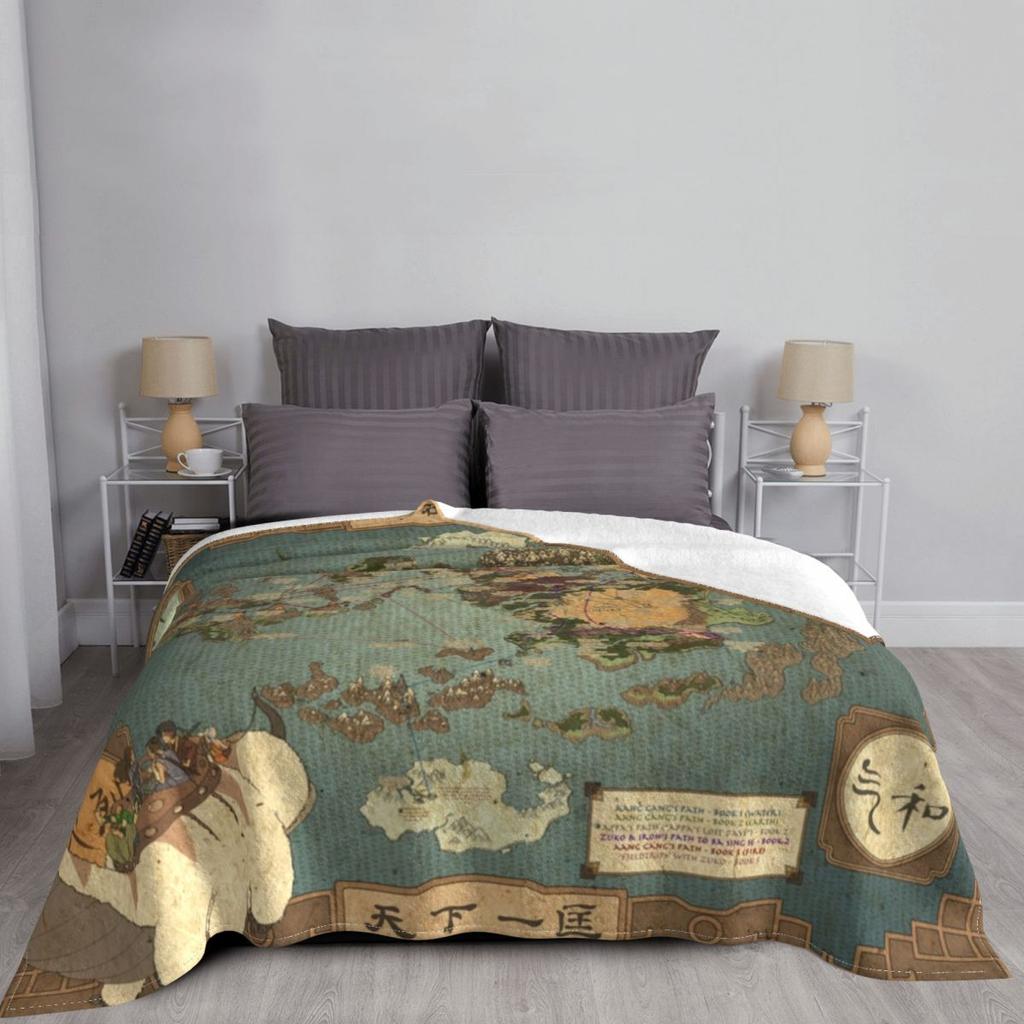 Avatar The Last Airbender Map Blankets anime tv show Flannel Funny Warm Throw Blankets for Home Autumn/Winter
