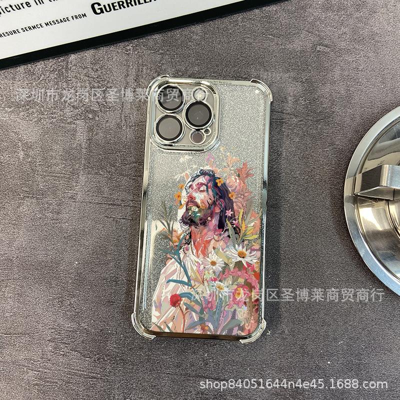 Oil Painting Boy Applies To iPhone17 Mobile Phone Case, Four Corners Anti-drop Airbag 16promax Lens Film 15 Protective Case
