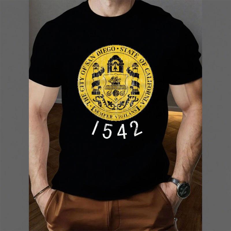 Camisetas San Diego T-Shirt California Lifestyle San Diego California Pure Cotton Crewneck Classic Casual Camisa Goth T Shirt S разноцветный